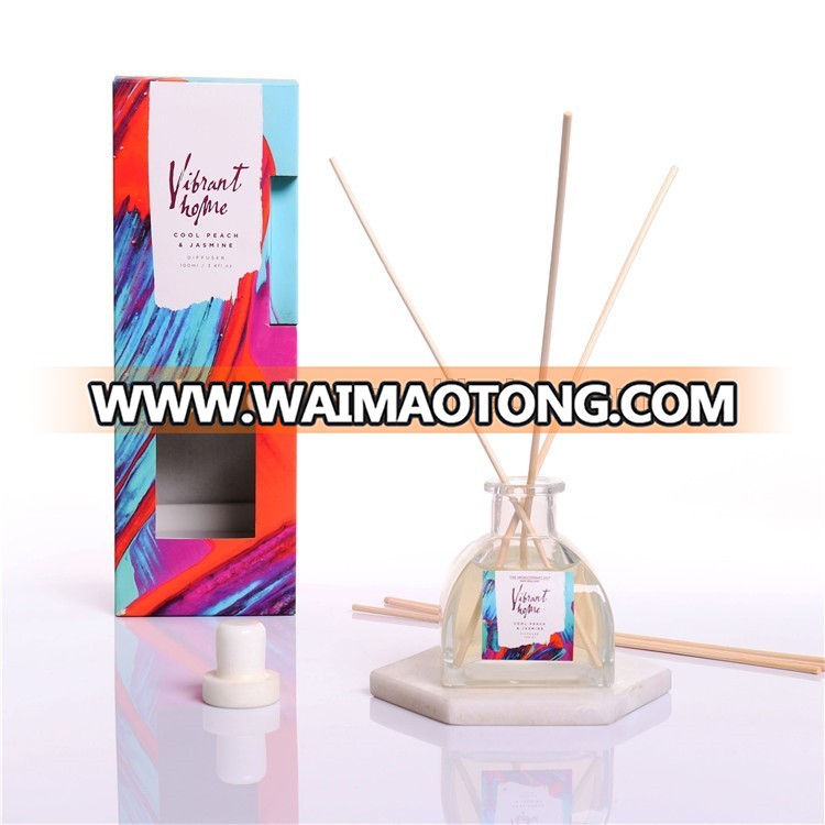 fragrance glass bottles and box packaging essential oil reed diffuser sticks