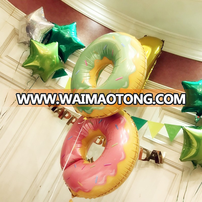 Mylar Helium Donut Ice Cream Shaped Kids Party Supplies Foil Sprinkle Doughnut Balloons Star Candy Style Balloon