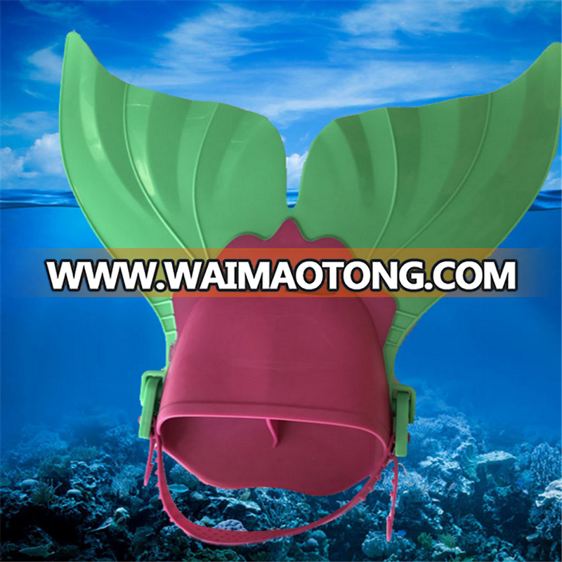 Mermaid Tails for Swimming Training Diving Foot Flipper Mermaid Swim Fin with Monofin for Kids green