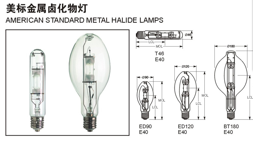 250W ED28 American standard metal halide lamp