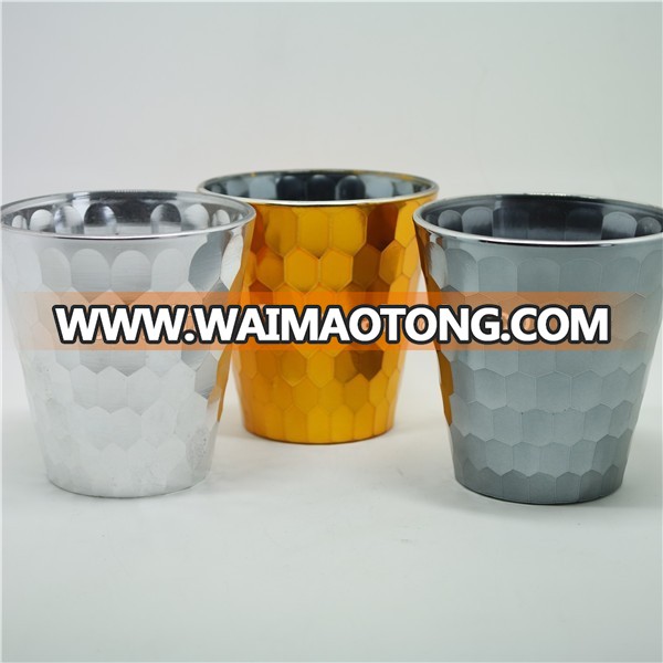 golden silvery electroplate factory glass candle holder,electroplated glass candle container