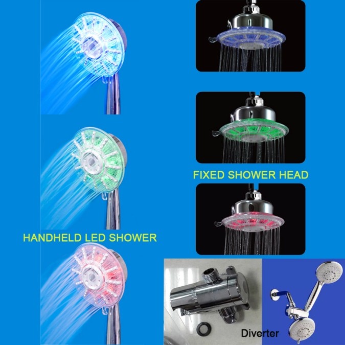 EPA watersense handheld & fixed shower heads combo sets water saving shower head