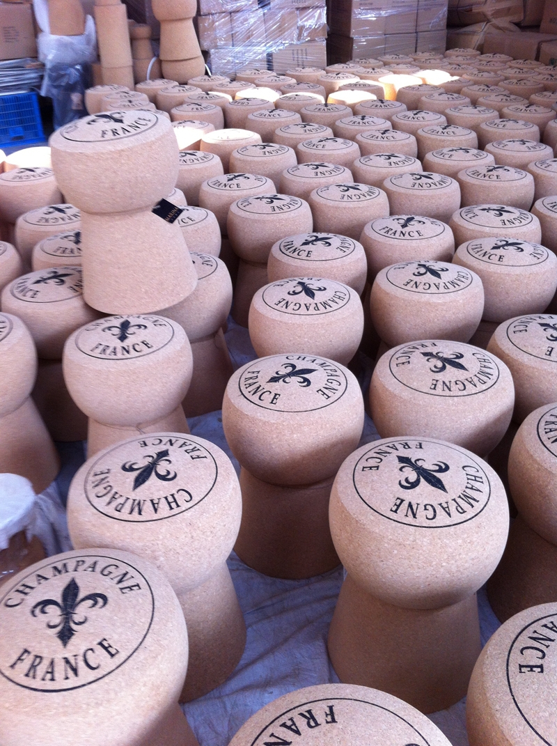 Champagne cork stool chair