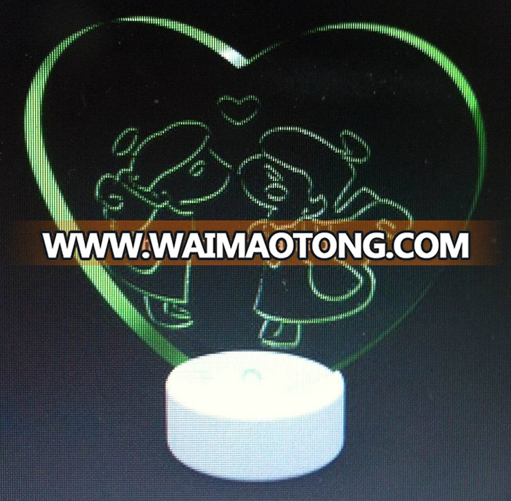 making Valentine's Day Gift Romantic 7 Colors Changing Led Night Light