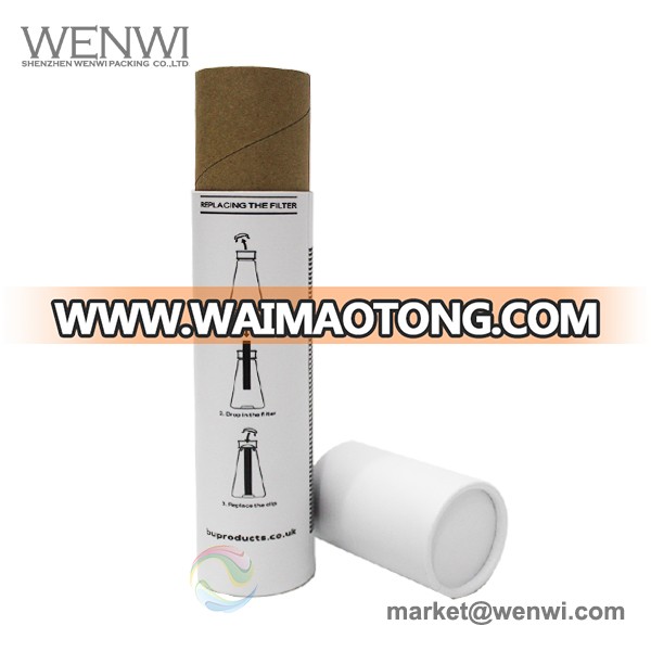 Custom Cosmetic Round Tea Cans Kraft Paper Tube Packaging With Lid