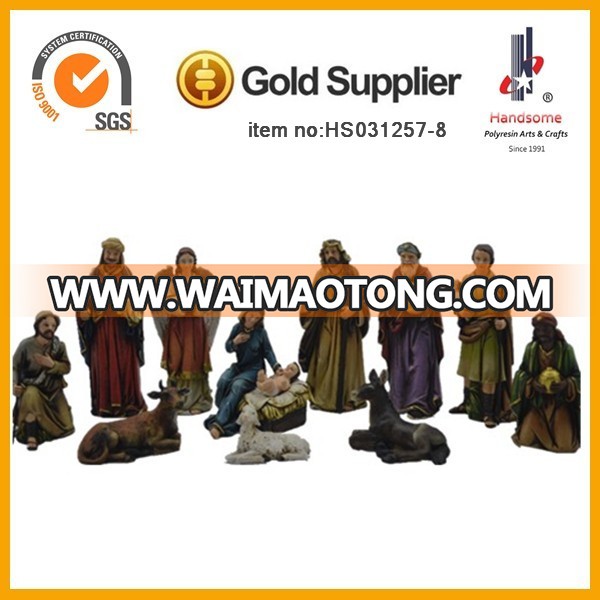 Hot selling Resin holly family hand carved outdoor nativity set