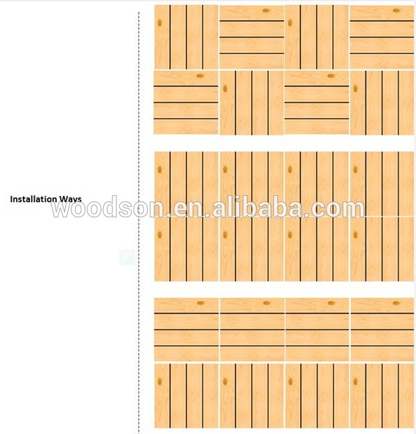 Outdoor Anti-slip Solid Merbau Decking Wooden Tile for Balcony