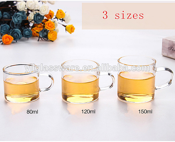 hot selling different sizes mini glass tea cup accepting custom logo