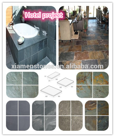 Natural split exterior floor paving stone interlocking outdoor slate tile