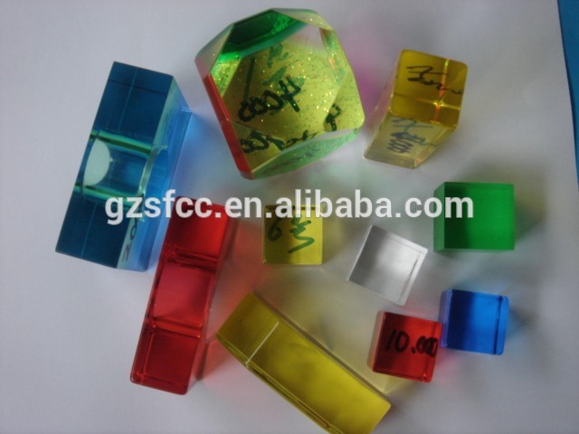 Colourful Square or Round Plastic Acrylic Block