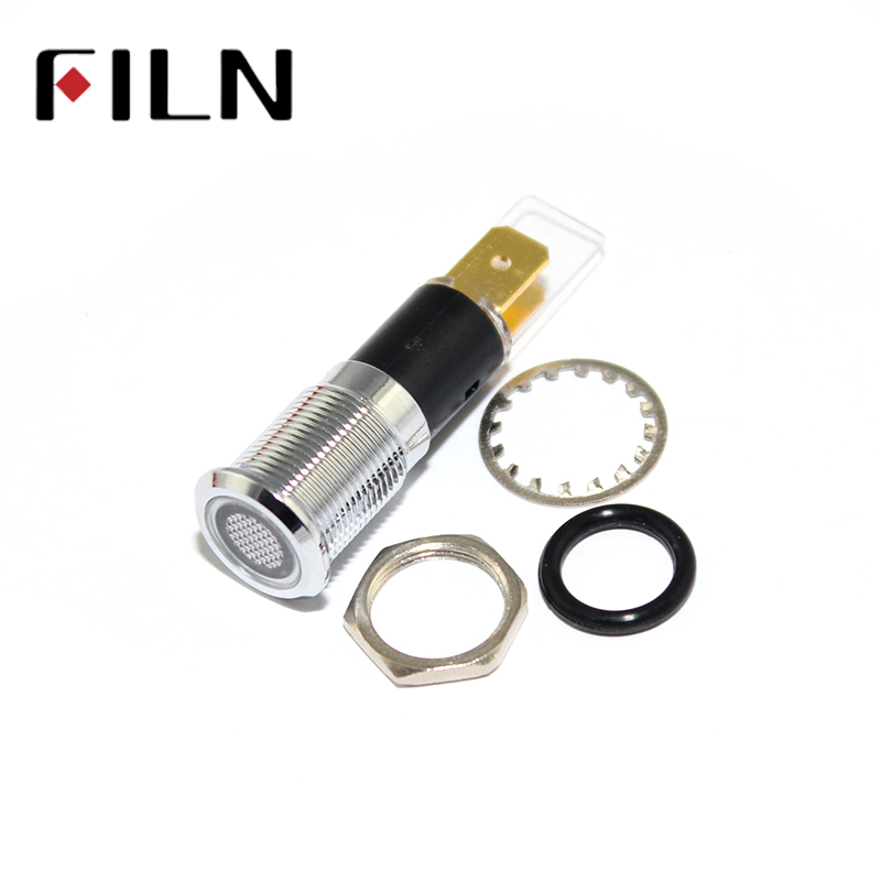 FILN 8mm indicator light signal lamp red yellow blue green white led indicator light 24v 220v flat head led metal signal lamp