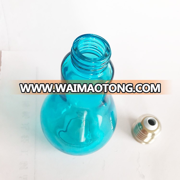 Bulb shaped juice colored glass bottle with screw cap