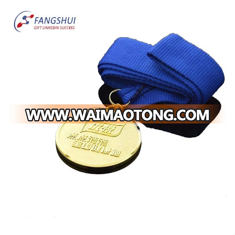 Guang zhou medal manufacturer enamel bronze carnival medal make you won blank sports medal with ribbon