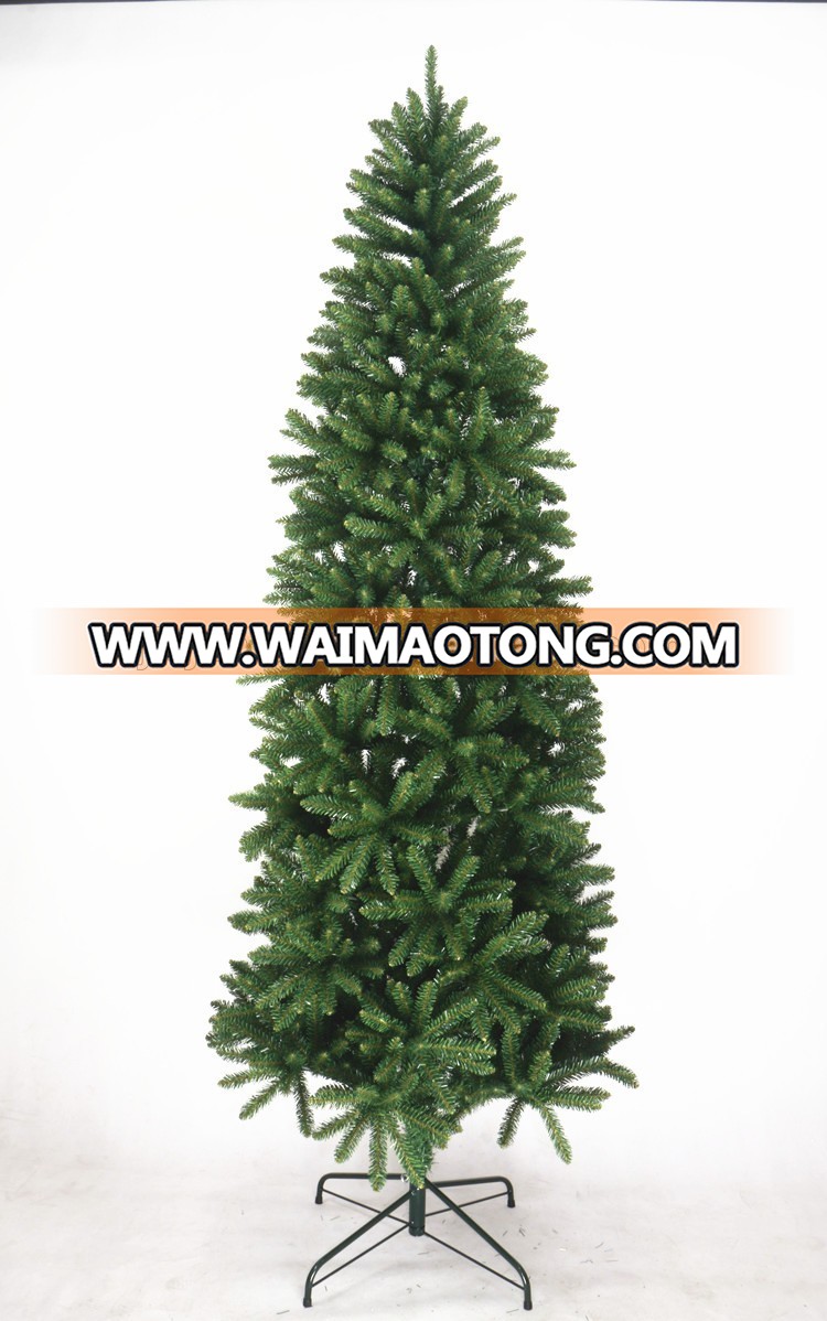 8m green pvc slim christmas tree