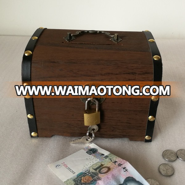 Wooden Savings Gift Piggy Bank Money Collection Box