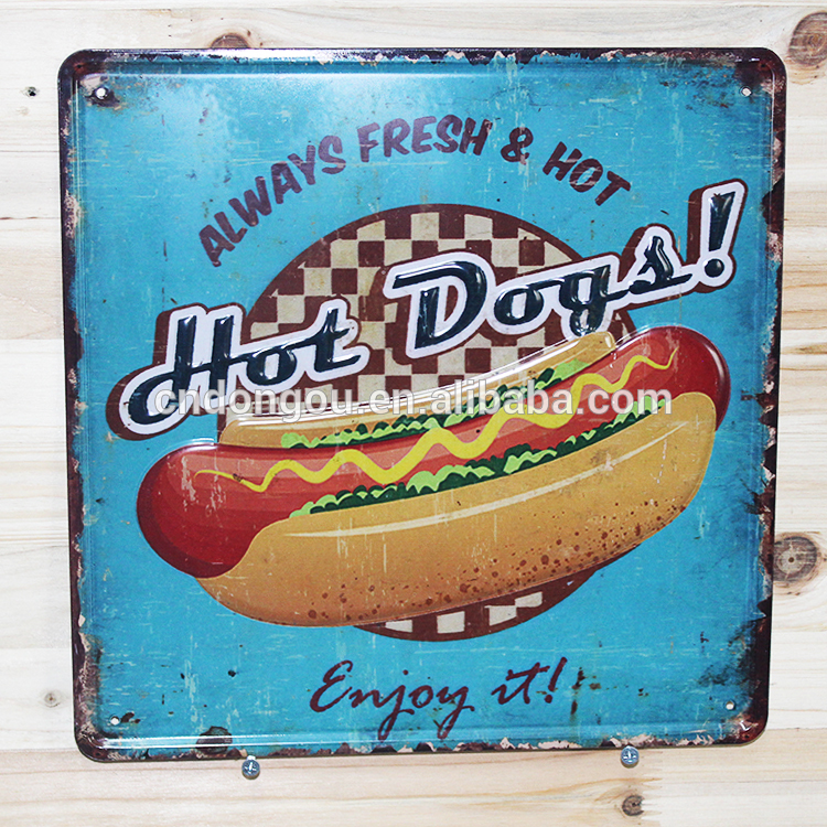 factory price economical custom aluminium embossed metal sign tin plate