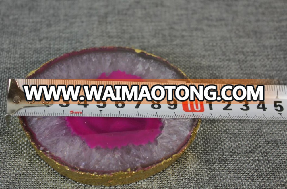 gold plated thick coaster agate coaster