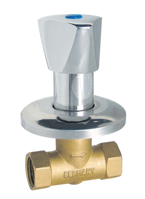 Yuhuan water male female angle ball cock brass stop valve with ornate cap