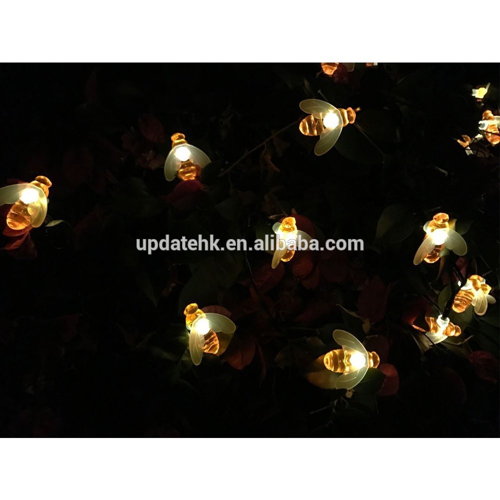 Outdoor Waterproof Simulation Honey Bees Decor Lighting 20LED Solar Fairy Lights