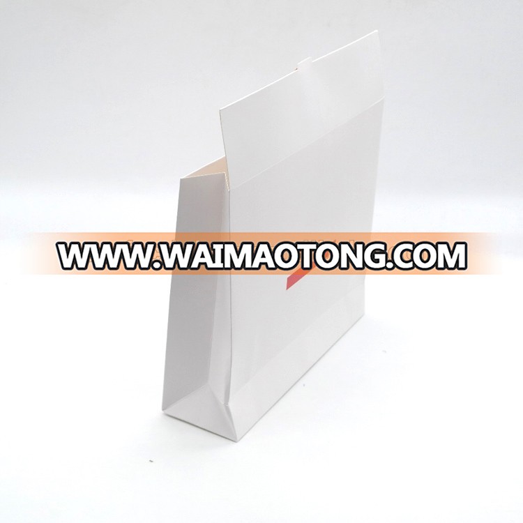 white paper gift packaging bag with silk ribbon wholesale