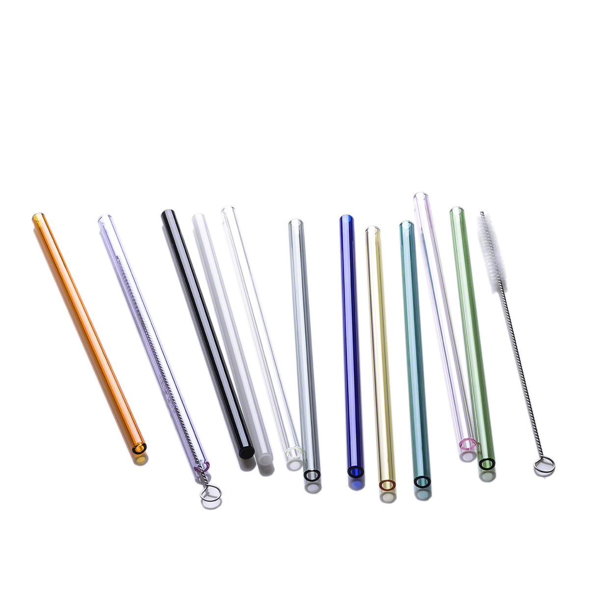 Handmade Borosilicate Straight Glass Straws Bent Glass Drinking Straws Colored