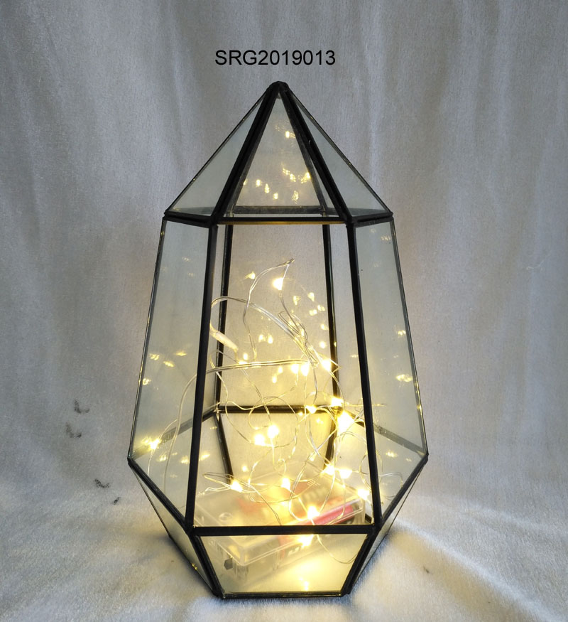 led handblown Geometric Glass Terrarium Wholesale table indoor decoration glass plant terrarium