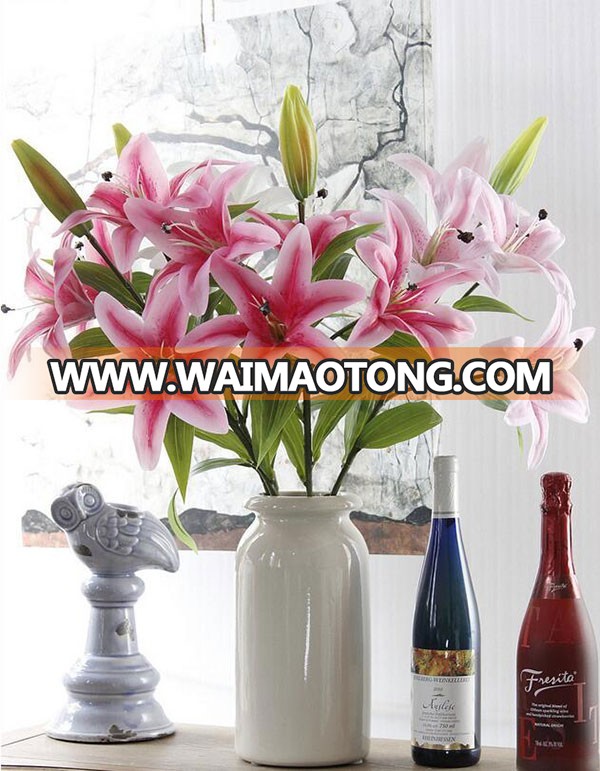 Wholesale 5 heads artificial lily flower for home decoration