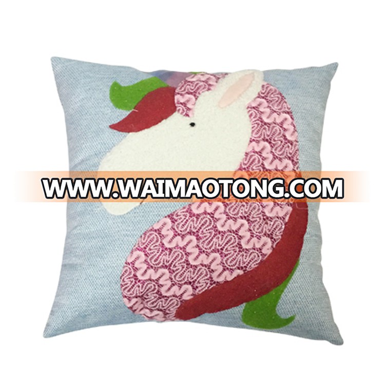 Square sofa cushion cover cotton inside travel pillow cases unicorn