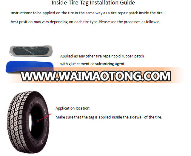 High Temperature Resistance 860-960MHZ UHF RFID Patch Tire Tag for Tire Management Solution