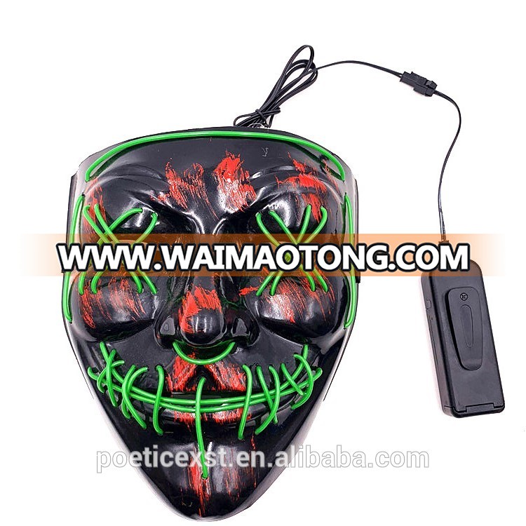 PoeticExst Halloween Flashing Led Face Mask For Party,Funning EL Wire Mask,Led Mask Party