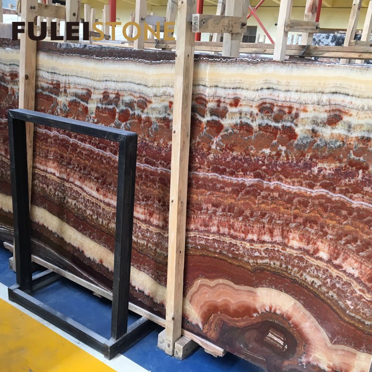 Wholesale Price Natural Polished Multi Color Red Onyx Marble Slabs