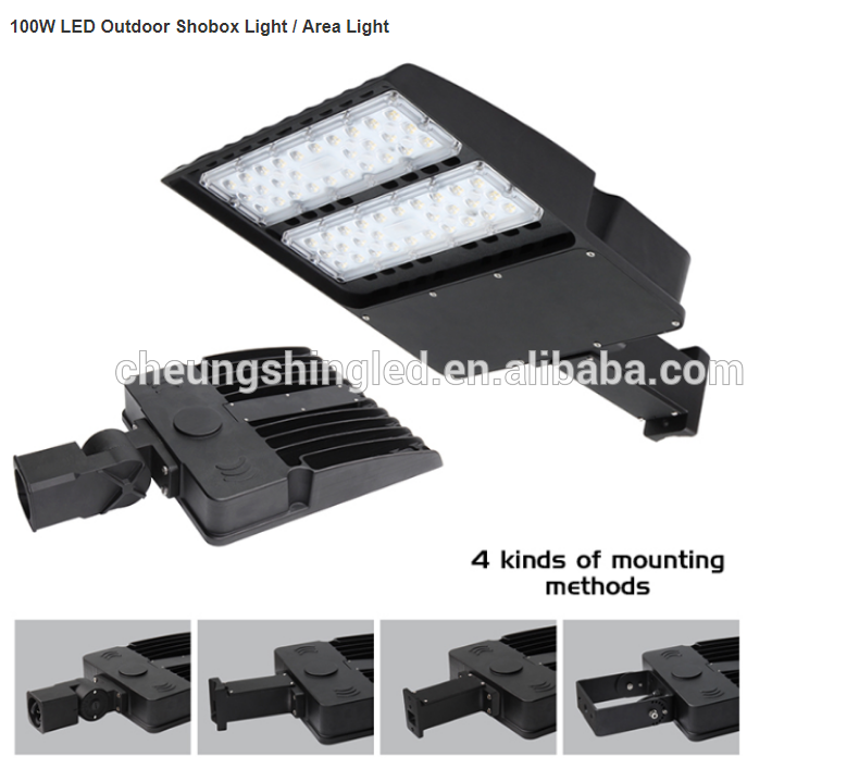 130lm/w LED shoebox parking lot light