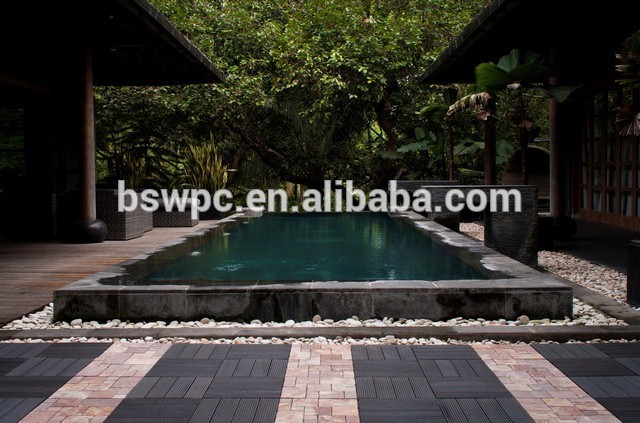 300*300mm wpc interlocking plastic decking tiles