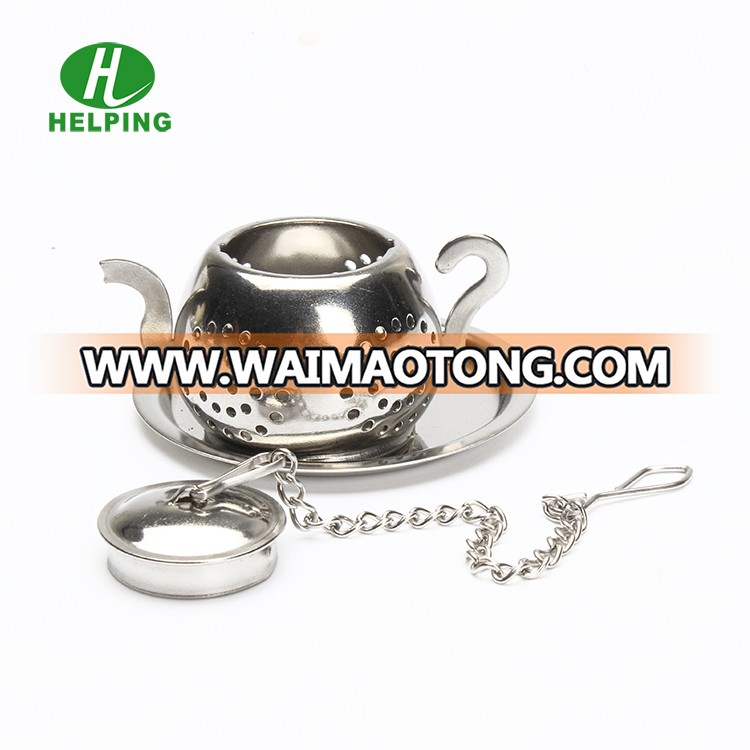 India Hot Selling Silver Teapot Shape Loose Leaf Tea Strainer Infuser