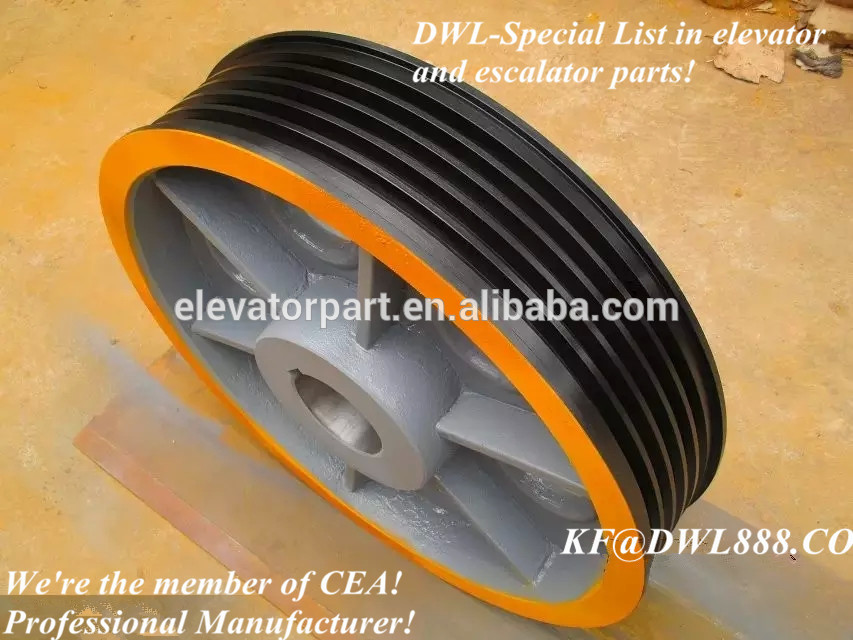 Elevator traction sheave pulley sheave