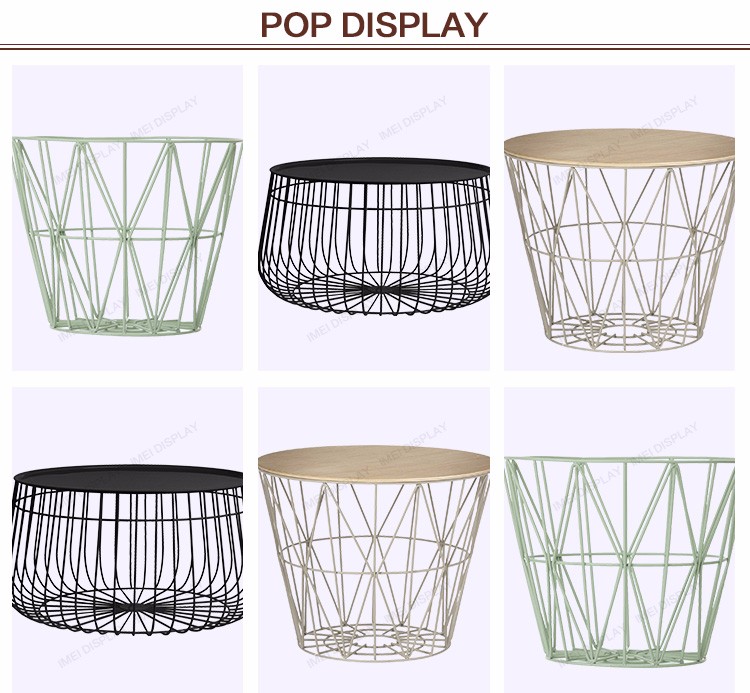 Home decor used wire baskets metal storage box with lid