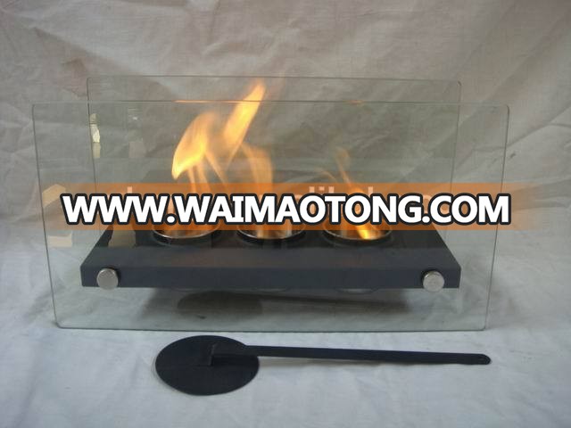 decorative triple bio fuel strong glass fireplace