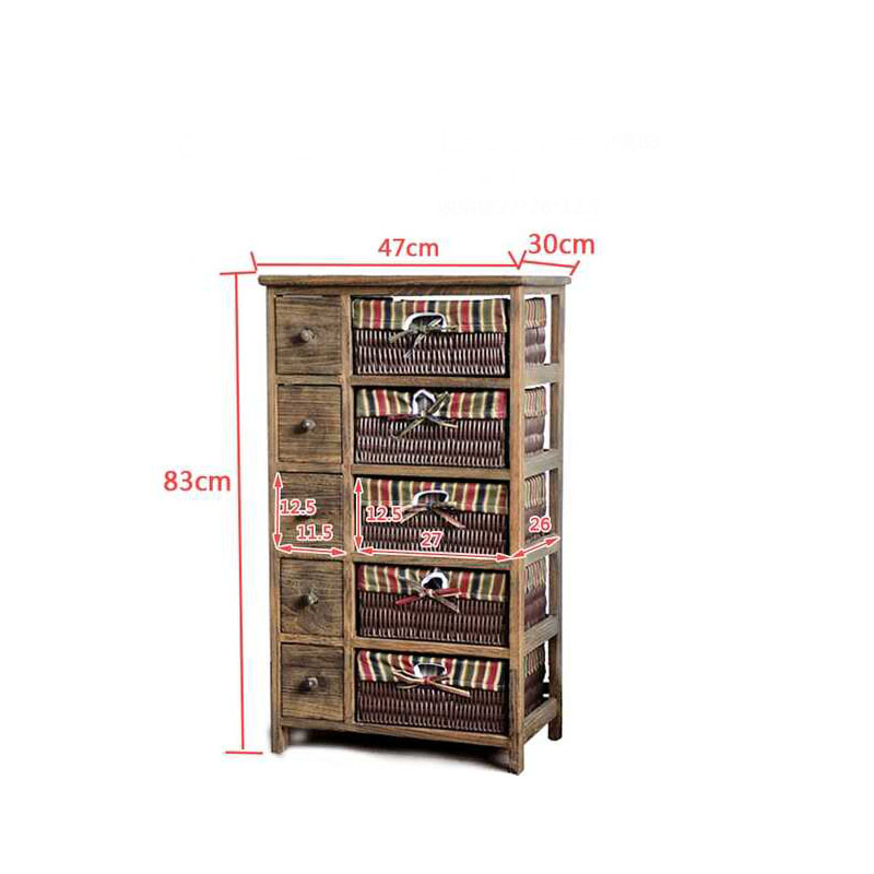 Wooden drawer type cabinet storage cabinet