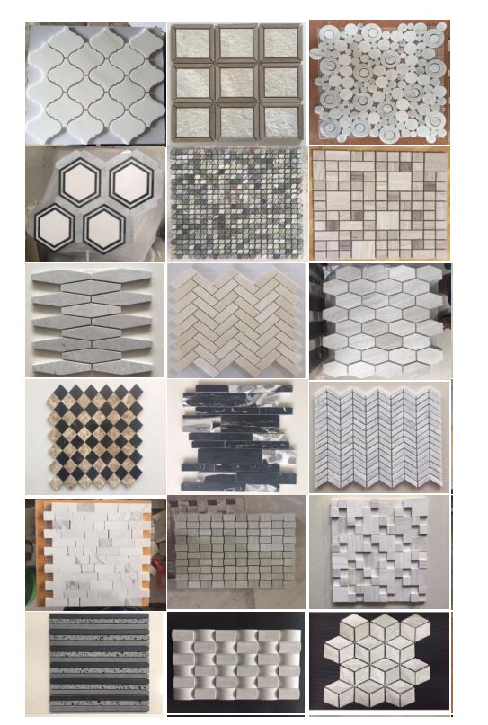 hexagon marble mosaic natural stone basalt  price wood grain marble