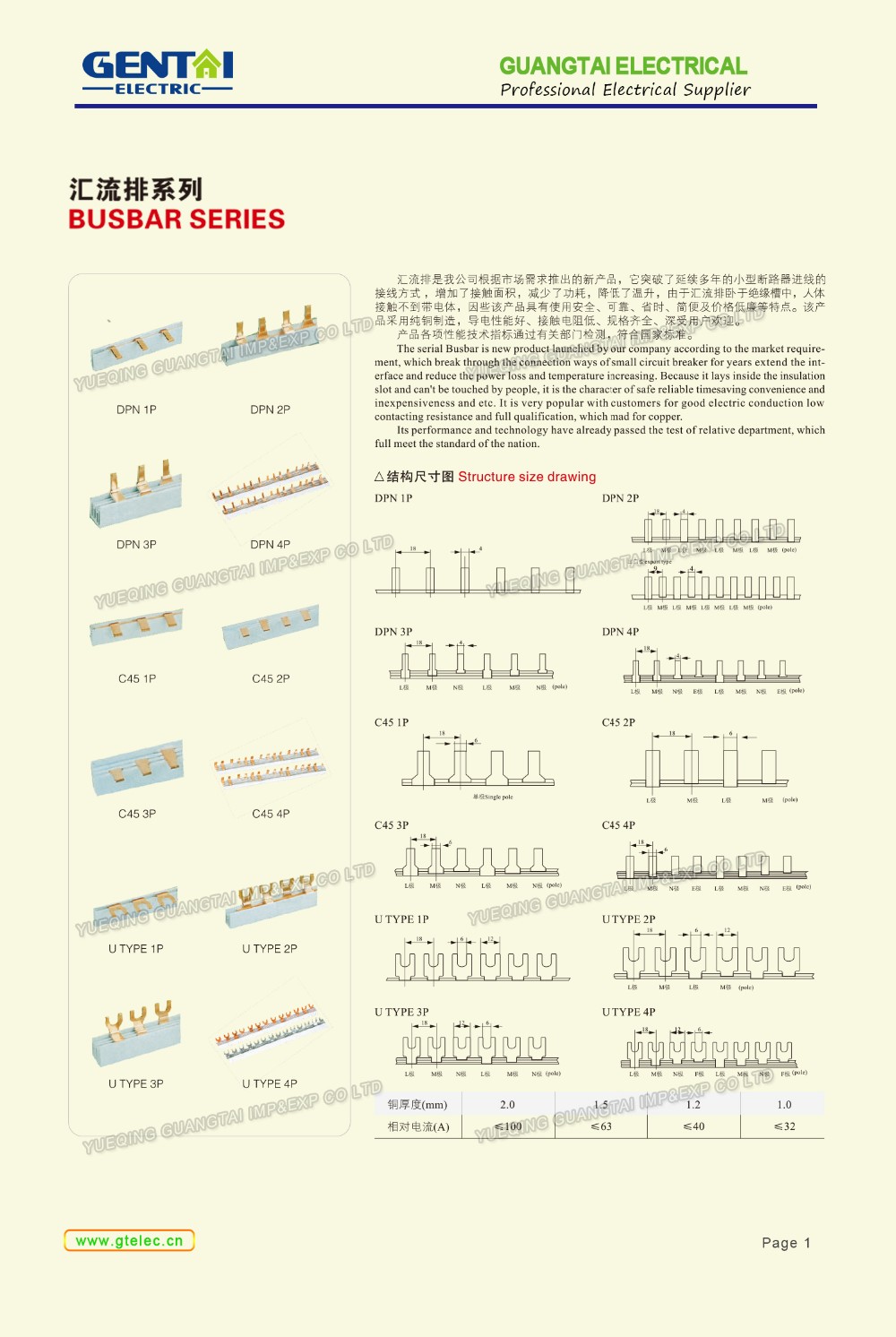 Good Quality Cheaper 1P 2P 3P DPN Breaker Electrical Copper Busbar