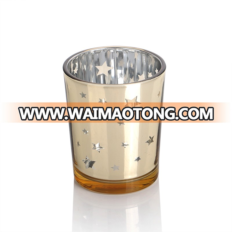 Chinese factory elegent electric gold candle holders wholesale in dining table