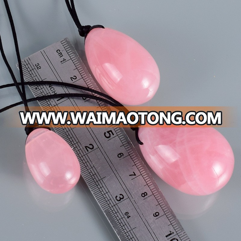 Wholesale Vaginal tightening product Kegel Natural Rose Quartz yoni eggs set Vaginal tightener eggs jade