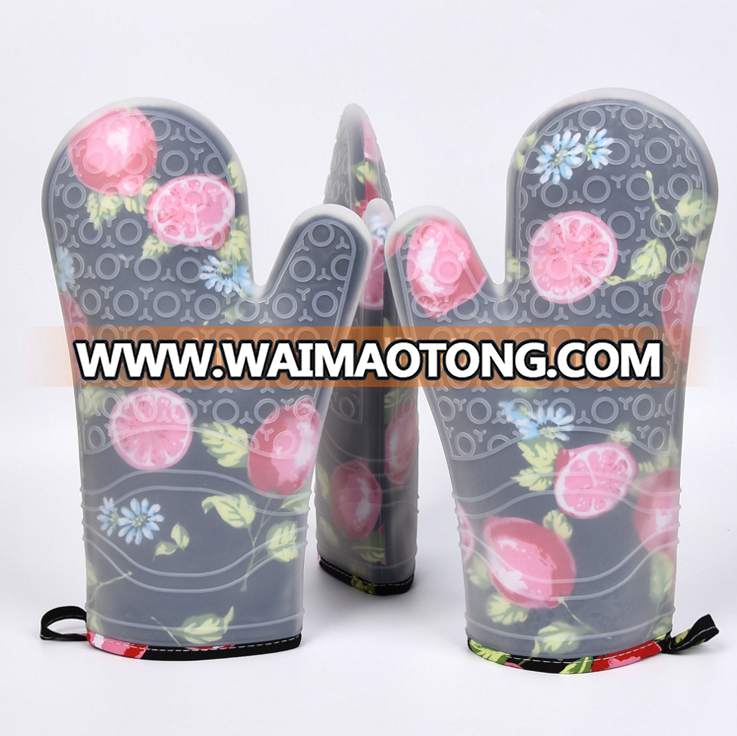 Wholesale custom non slip heat resistant oven glove kitchen pot holders protective double oven mitt for cooking baking and BBQ