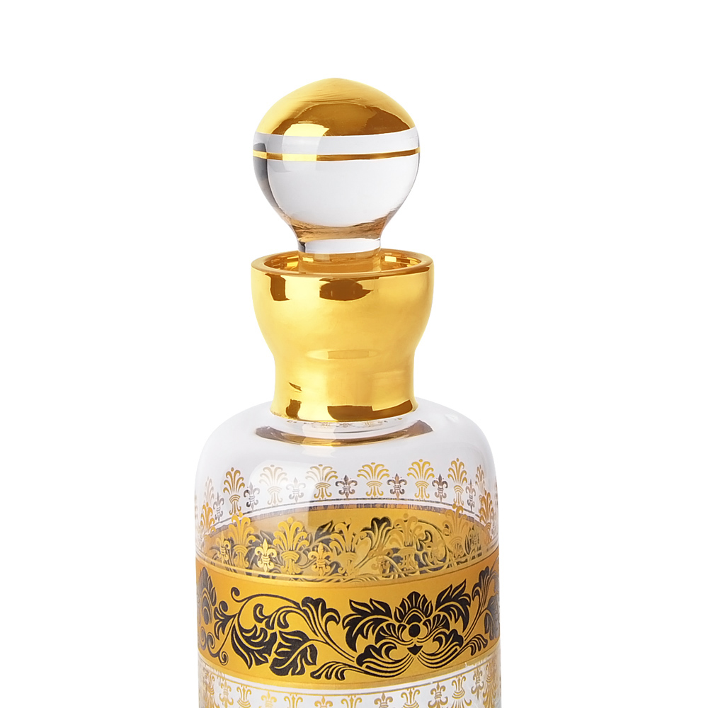 Traditional Fancy Crystal Amber Glass Essential Oil Perfume Bottle