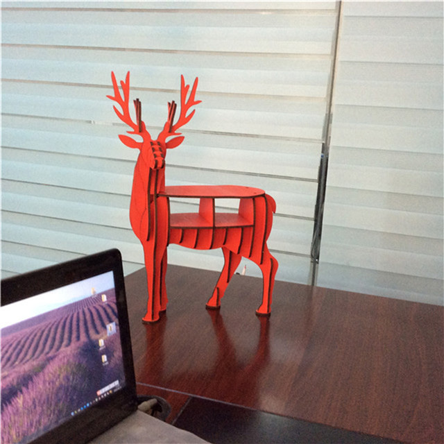 fancy wood deer office table decoration