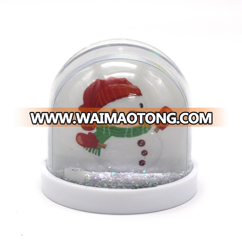 2019 New design plastic snow globe with snowman photo frame snow globe