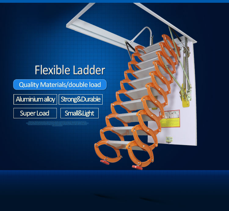 Hidden Indoor Telescopic Aluminum Attic Ladder