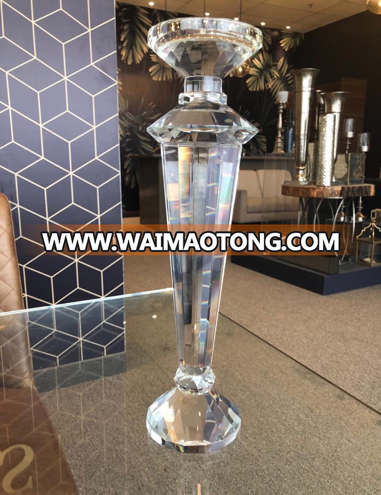 modern bulk K9 candlestick crystal candle centerpieces for wedding table