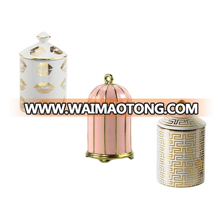 Hot selling empty ceramic candle jars wholesale wedding for candle making