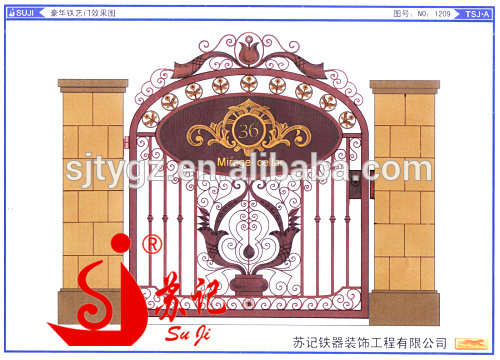 Excellent iron housing gate,wrought iron gate grill design